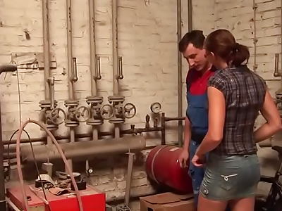Young lady got a taste for the repairman's cock